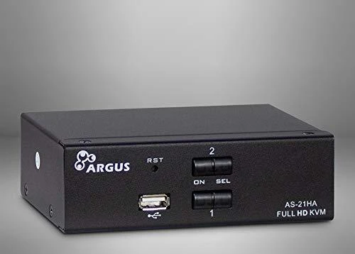 Inter-Tech KVM jungiklis AS-21HA HDMI, 2 prievadas, metalinis