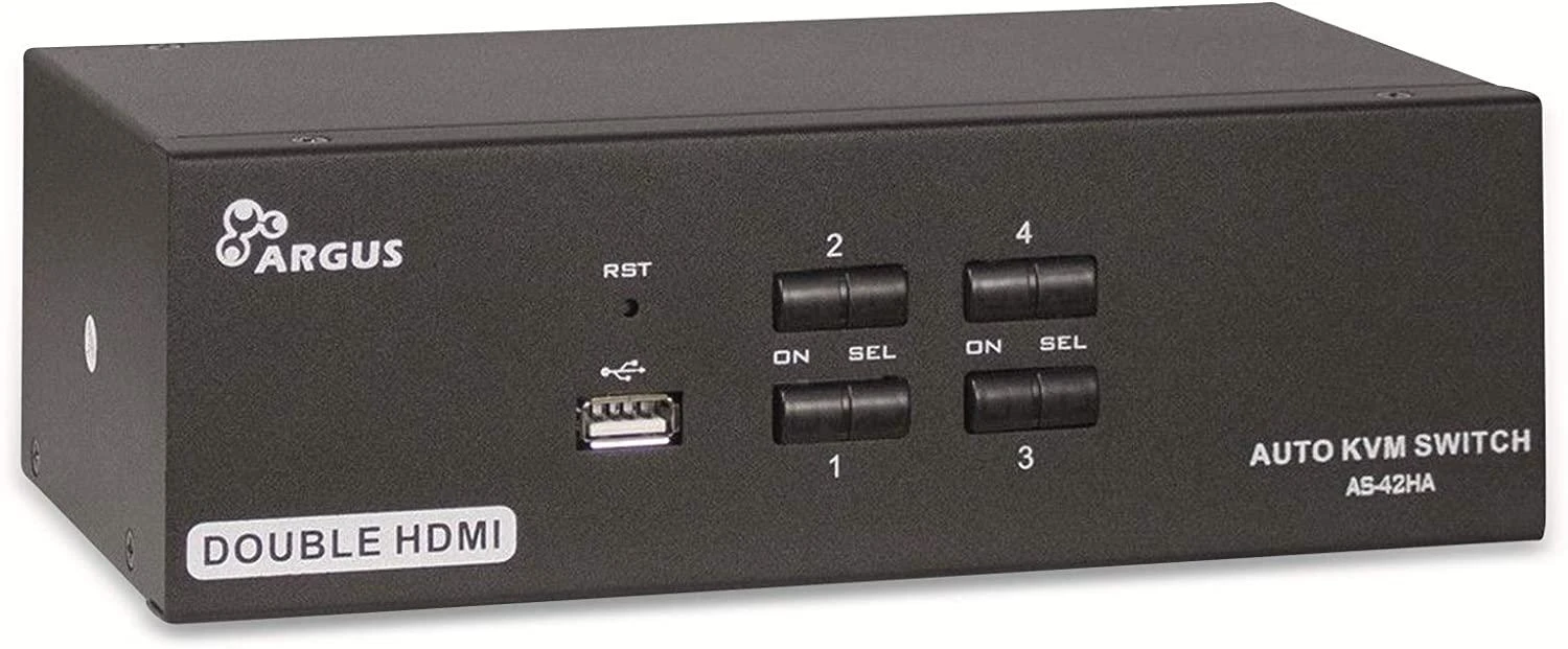 Inter-Tech KVM jungiklis AS-42HA HDMI, 4 prievadas, metalinis