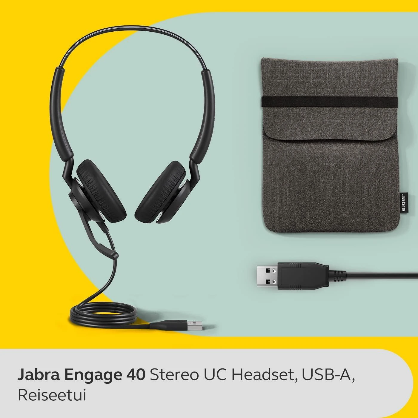 Ausinės Jabra Engage 40 Stereo, laidinės, Juodos