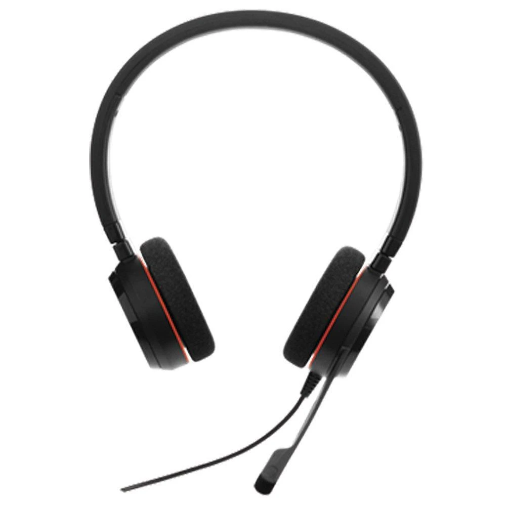 Ausinės JABRA EVOLVE 20 MS Stereo USB su lankeliu ant galvos triukšmo slopinimas USB jungtis su užtildymo mygtuku ir garsumo valdymu ant laido