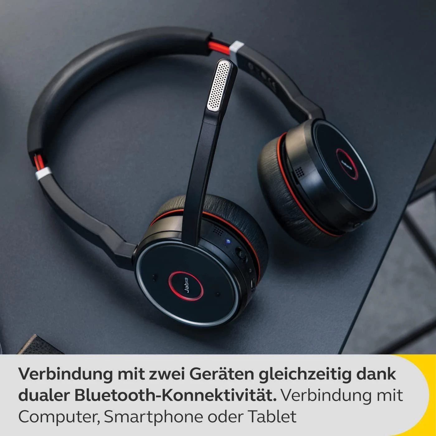 Belaidės ausinės su mikrofonu Jabra Evolve 75 SE UC Stereo, Bluetooth, With Charging Stovas