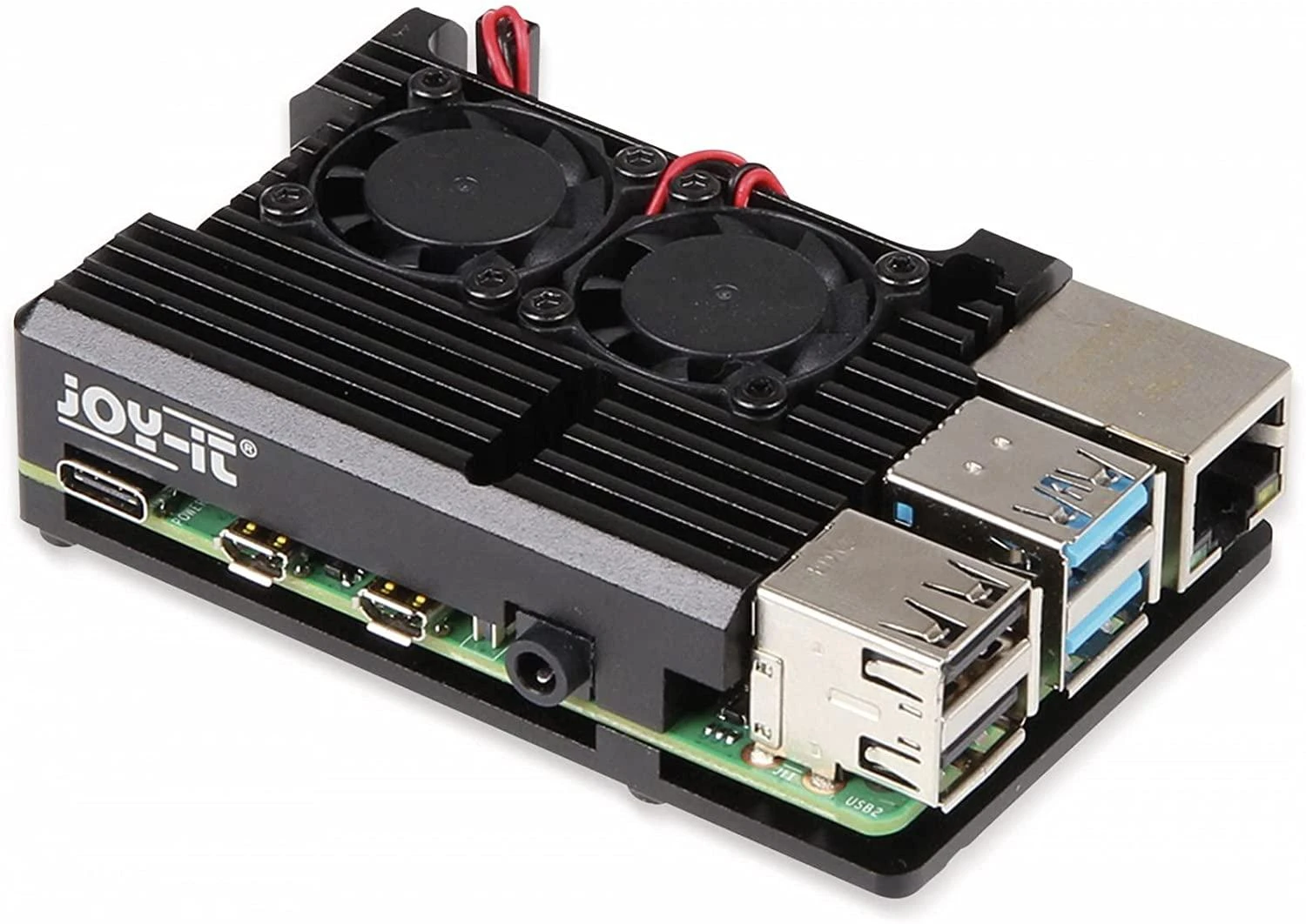 Korpusas mini kompiuteriui Raspberry Pi 4B su radiatoriumi JOY-IT