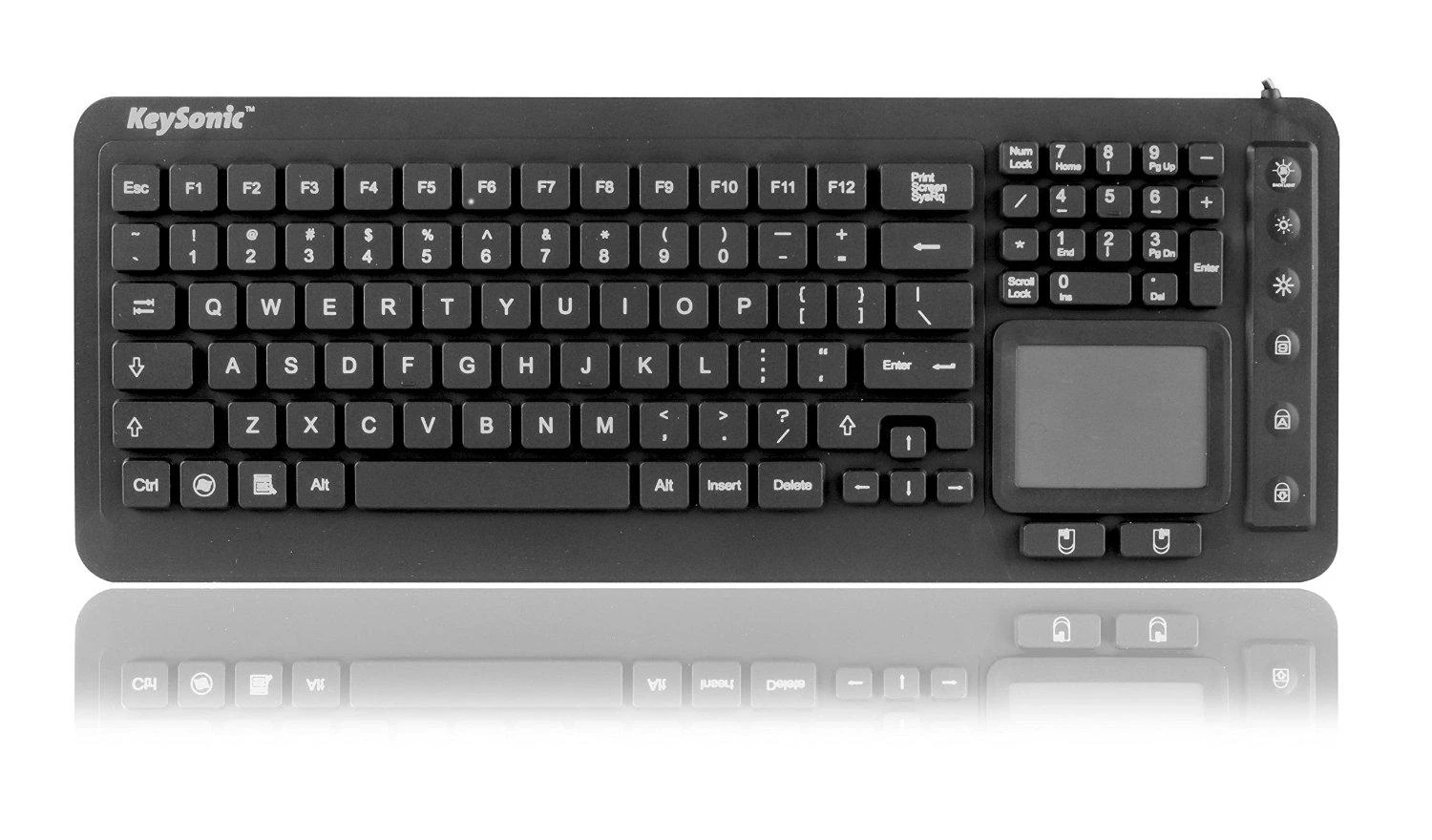 Icy Box KeySonic klaviatūra waterproof, touchpad, USB, industrial IP68, Juodas