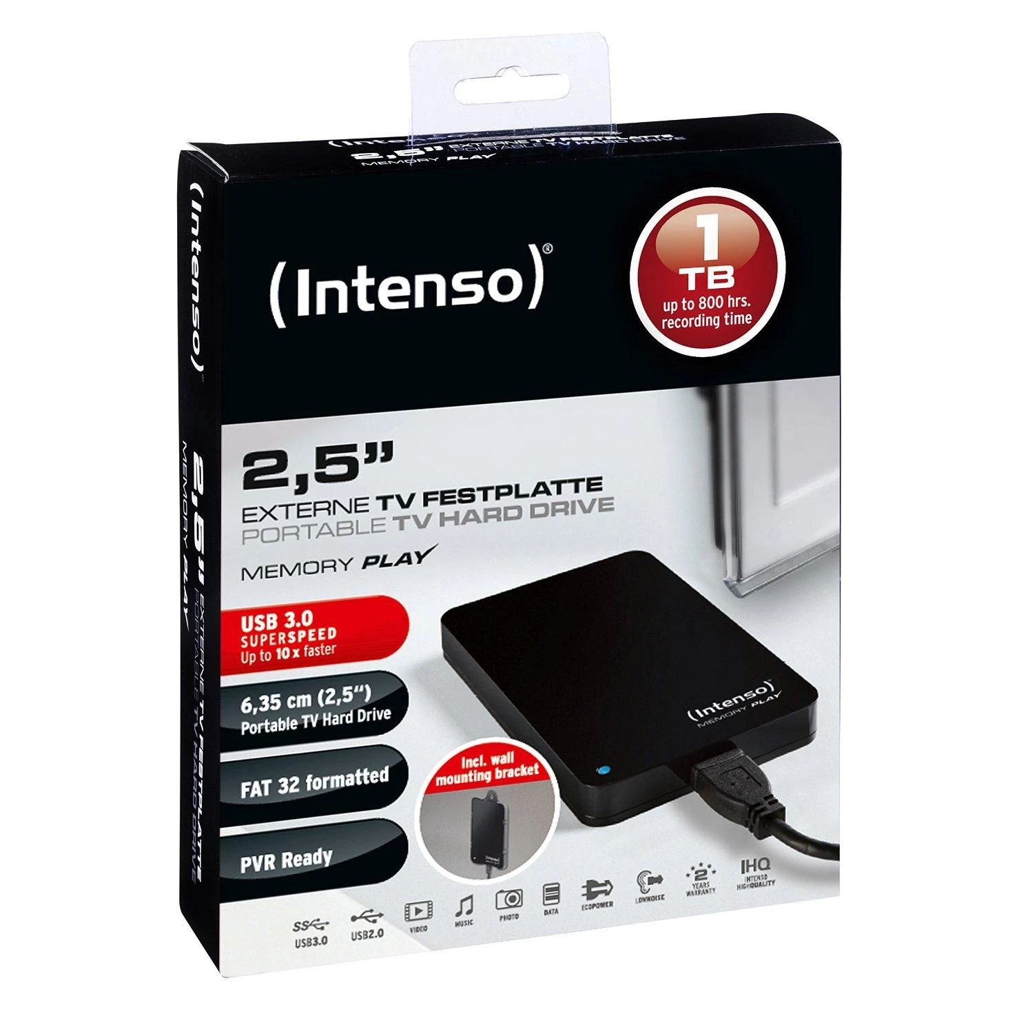 Kietasis diskas Dysk twardy USB3 1TB EXT. 2.5" Juodas 6021460 INTENSO
