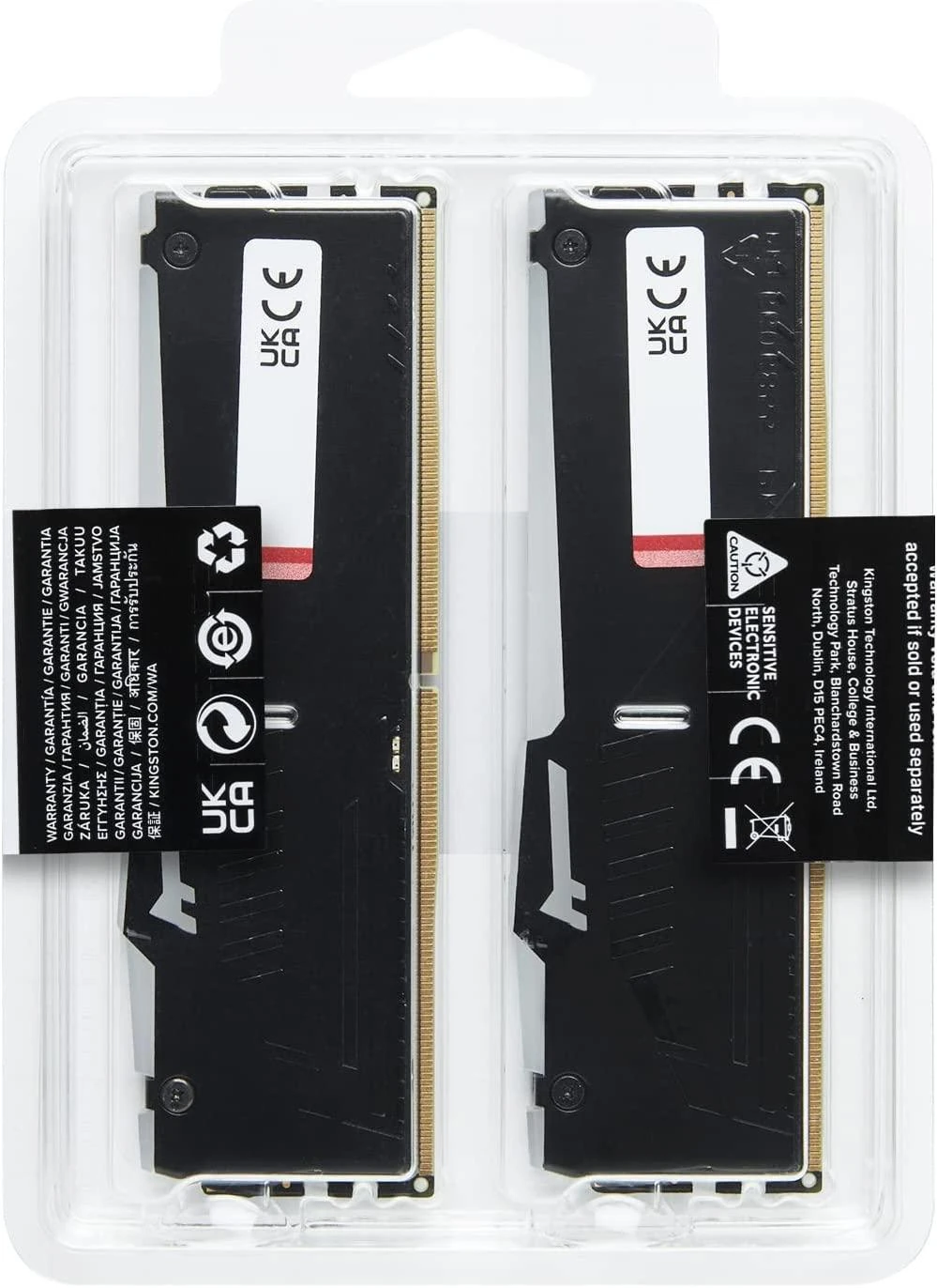 RAM Kingstonas | Fury Beast RGB | 32 komplektas (16GBx2) GB | DDR5 | 4800 MHz | PC/serveris | Registracijos Nr. | ECC Nr