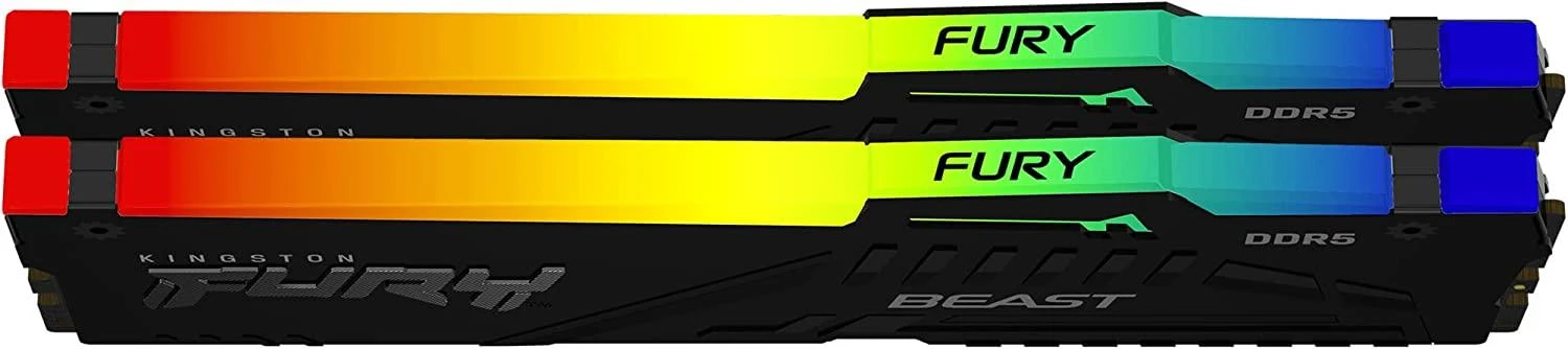 RAM Kingstonas | Fury Beast RGB | 32 komplektas (16GBx2) GB | DDR5 | 4800 MHz | PC/serveris | Registracijos Nr. | ECC Nr