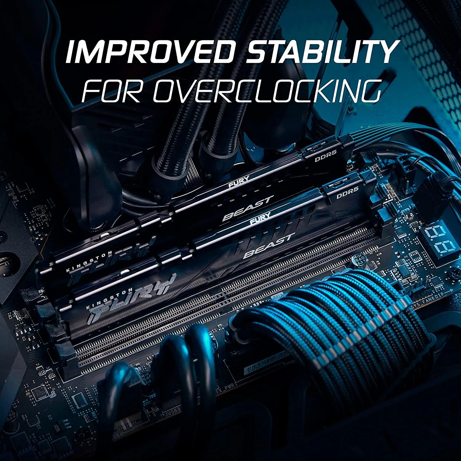 RAM KINGSTON 32GB 6000MT/s DDR5 CL36 DIMM rinkinys iš 2 FURY Beast Juodas