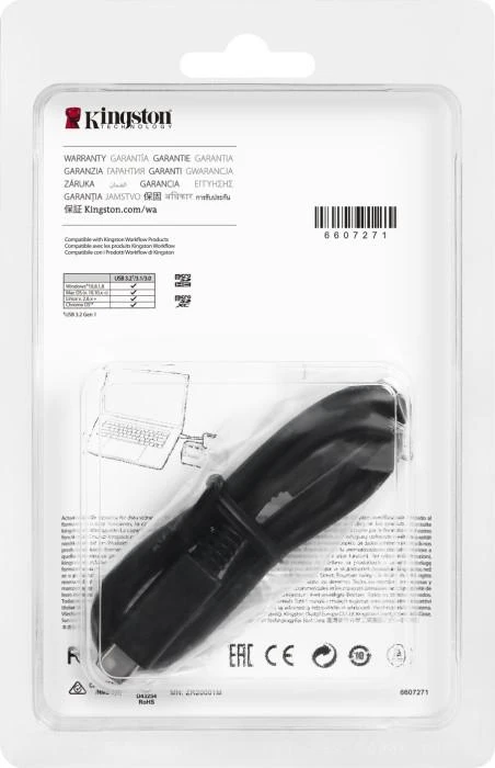 KINGSTON USB3.2 GEN1 WORKFLOW DVIEJŲ LANGŲ MICROSDHC/SDXC UHS-II KORTELĖS SKAITYtuvas