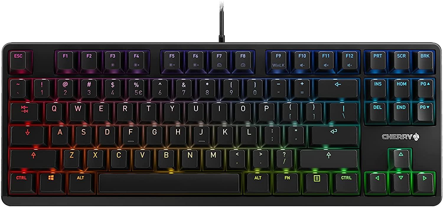 Klaviatūra CHERRY G80-3000N RGB TKL MX tylūs raudoni jungikliai, EU-išdėstymas, juodas