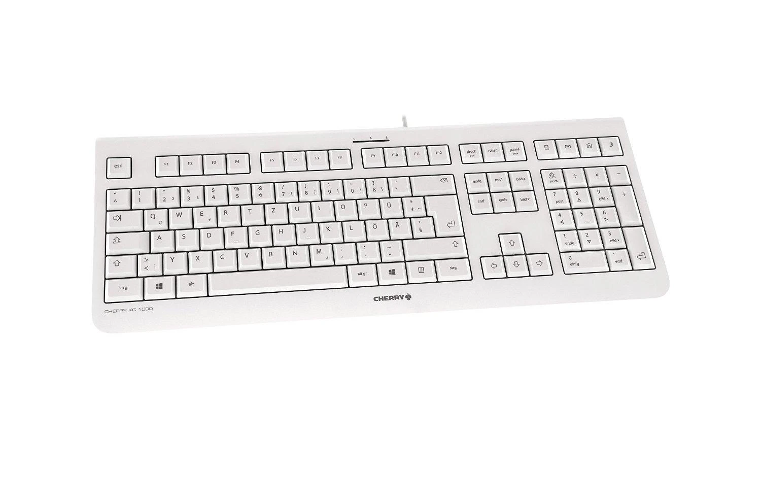 CHERRY KC 1000 klaviatūra USB QWERTZ Vokiečių Pilka
