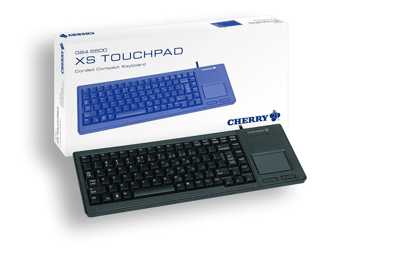 CHERRY XS TOUCHPAD Juodas - Klaviatūra USB GERMAN
