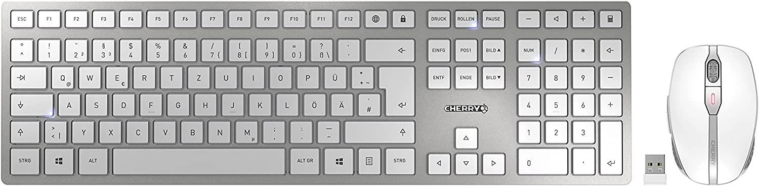 Klaviatūra „Cherry DW 9100 SLIM“ belaidės klaviatūros ir pelės rinkinys (JD-9100DE-1) (JD9100DE1)