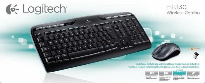 Logitech MK330 klaviatūra Radijo dažnio belaidė QWERTZ Vokiečių Juoda