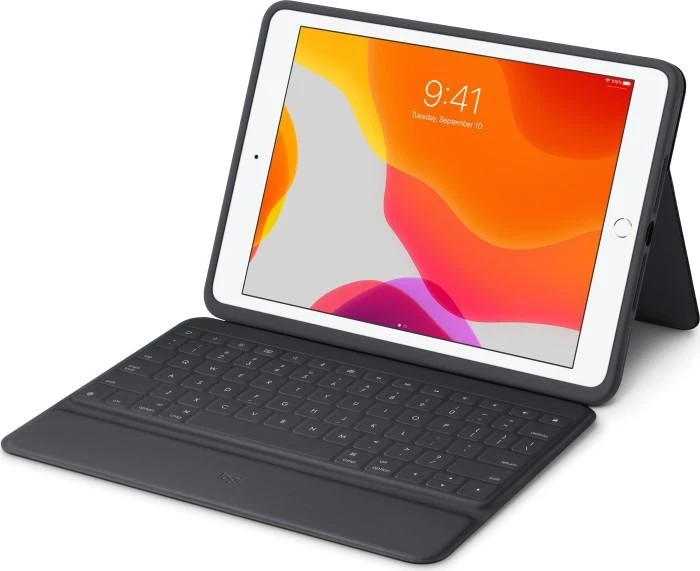 Logitech Rugged Folio mobiliojo įrenginio klaviatūra QWERTZ Vokiečių Grafitas C tipo USB