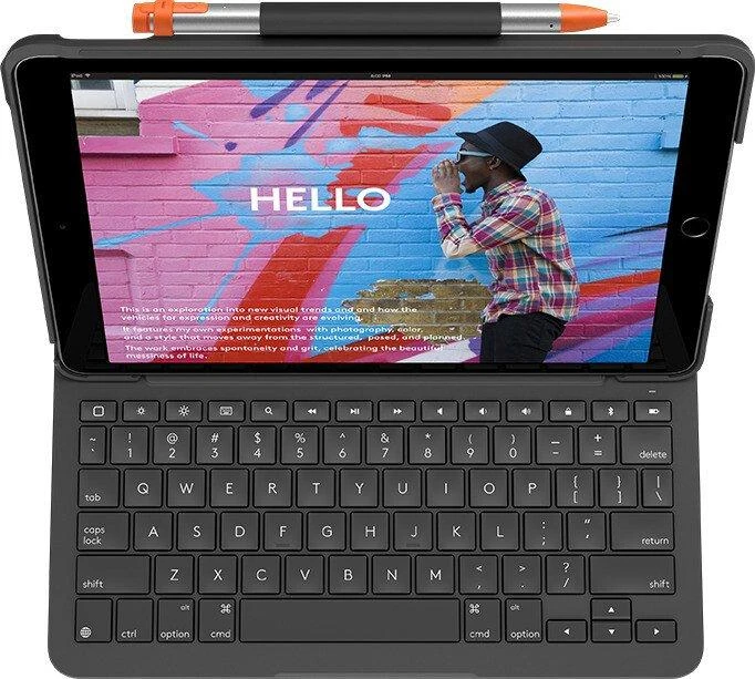 Logitech Slim Folio QWERTZ Vokiečių Grafitas „Bluetooth“