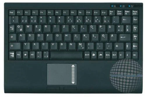 Icy Box KeySonic Mini klaviatūra, smart touchpad, USB 2.0, Juodas