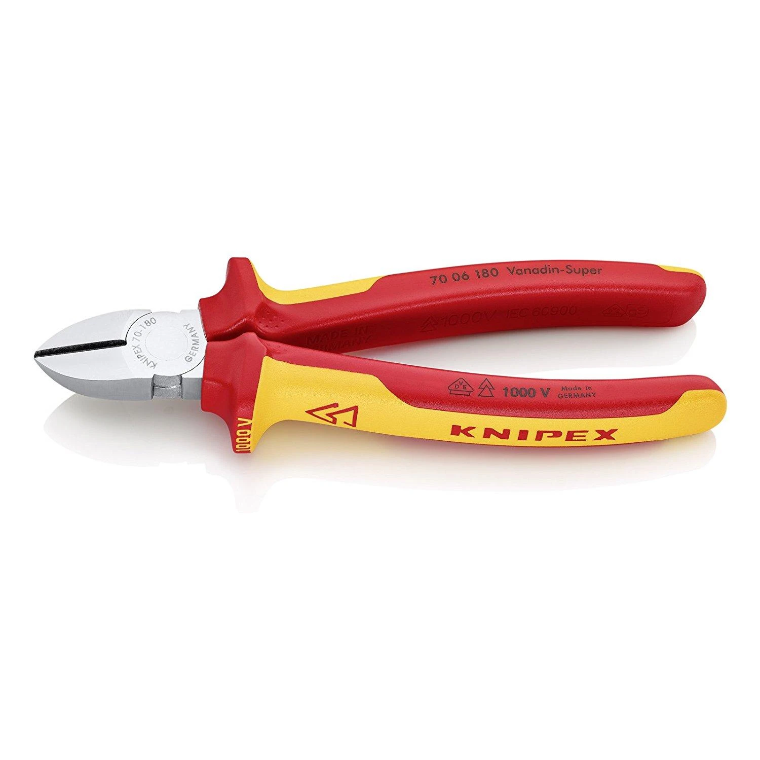 Žnyplės šoninio kirpimo VDE 180mm, Knipex