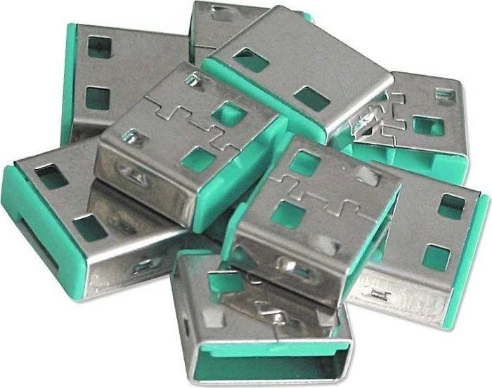 USB Priedas - LINDY USB Type A Prievadų Blokatoriai, 10 vnt., Žali
