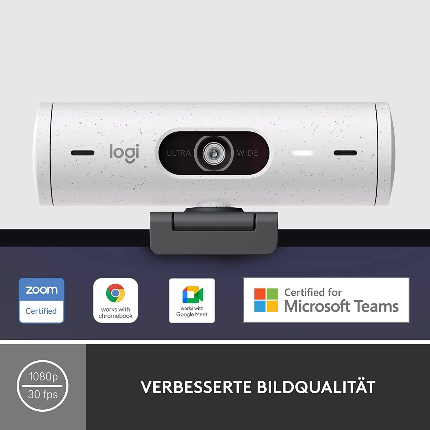 Internetinė kamera Logitech BRIO 500, Baltos spalvos