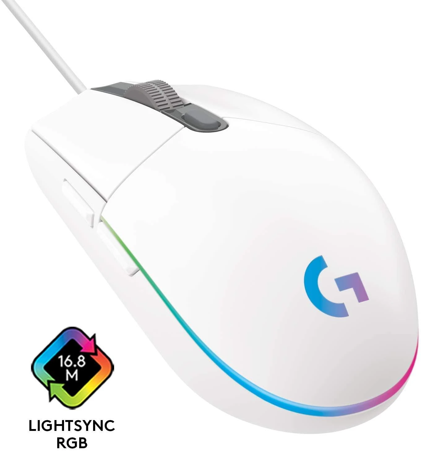 Žaidimų pelė Logitech G203 Lightsync RGB, Balta