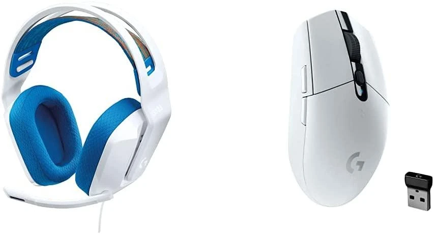 Laidinės žaidimų ausinės Logitech G335, baltos spalvos