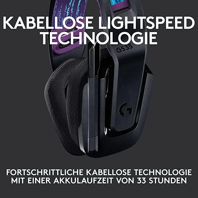 Logitech G535 Lightspeed belaidės ausinės žaidimams, Juodos spalvos
