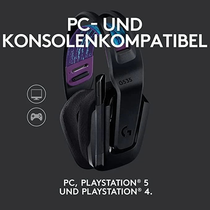 Logitech G535 Lightspeed belaidės ausinės žaidimams, Juodos spalvos