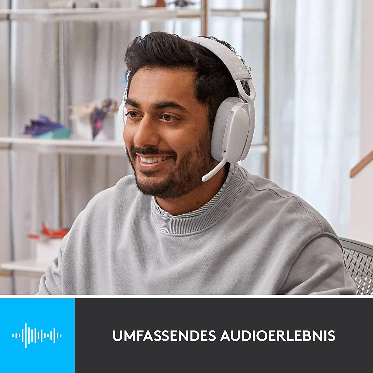 Logitech Zone Vibe 100 belaidės ausinės, Baltos