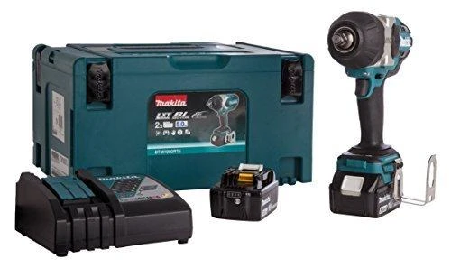 Makita DTW1002RTJ Akumuliatorinis smūginis veržliasukis 18V, 2x5,0Ah Li-ion, 1200 Nm, 1/2", LED, MAKPACK