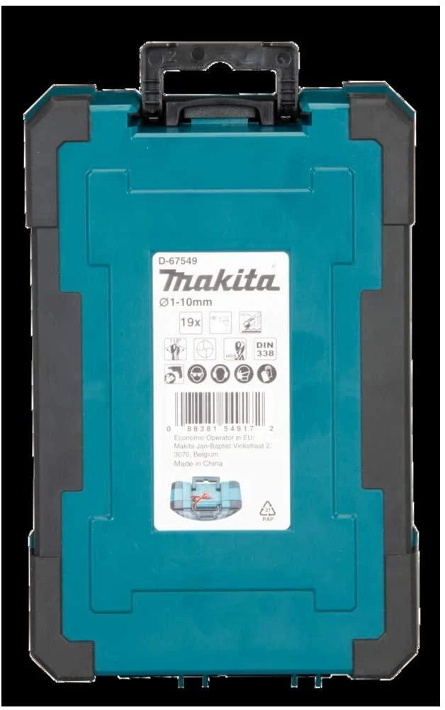 Grąžtas Makita Grąžtų komplektas 19 vnt. (1-10mm) metalui HSS-G D-67549