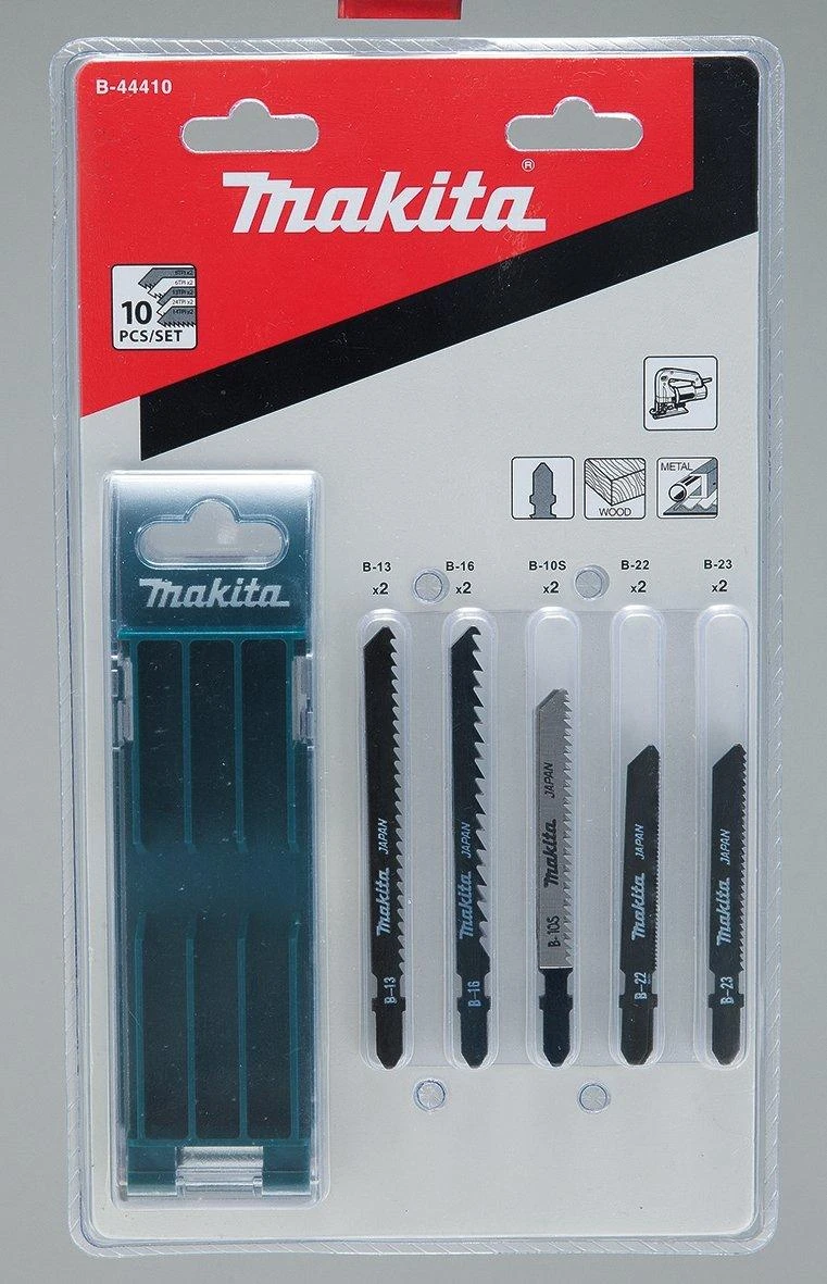 Makita B-44410 Siaurapjūklio pjūklelių komplektas 10 vnt (B-13, B-16, B-22, B-23, B-10S)