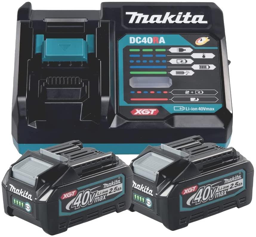 Makita Power Source Kit Li 40V 2.5Ah, charger (juodas / mėlynas, 2x baterija BL4025, 1x quick