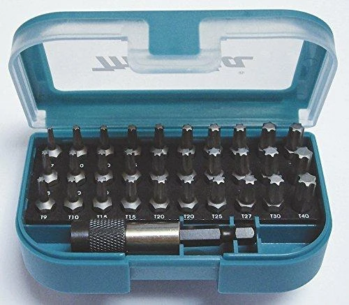 Makita Sukimo antgalių komplektas 31 vnt. TX (T7;T8;T9;T10;T15;T20;T25;T27;T30;T40) P-73352