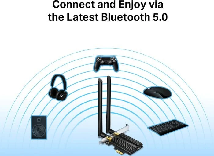TP-LINK | Archer Wi-Fi 6 Bluetooth 5.0 PCIe adapteris | TX50E | 2.4GHz/5GHz | Antenos tipas: 2xExternal