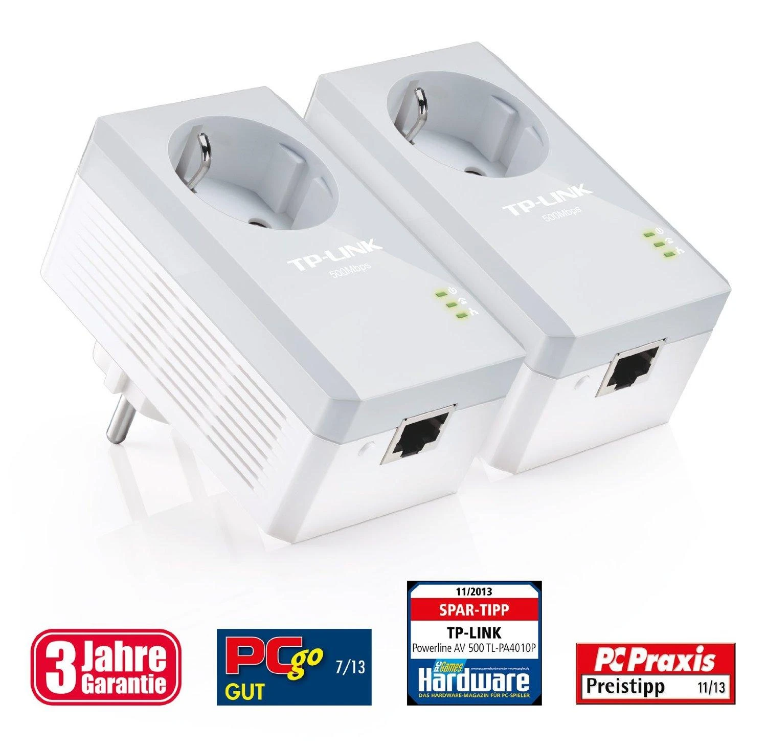 TP-LINK AV500+ maitinimo tinklo rinkinys su kintamosios srovės pralaidumu, 500 Mbps maitinimo tinklo greitis, 1 prievado greitasis Ethernet, „Homeplug AV“, „Žalias Powerline“, kištukas