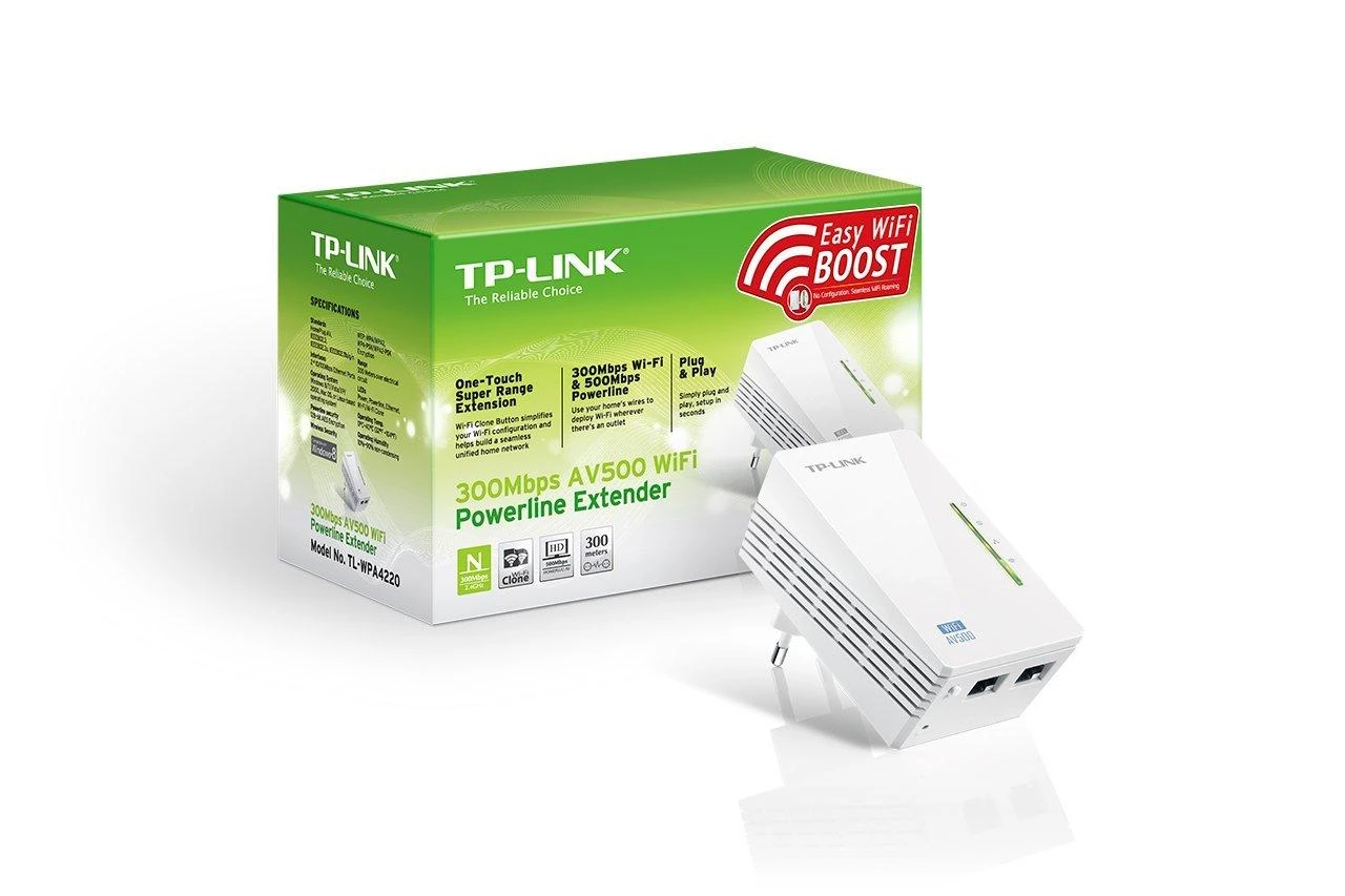 TP-LINK TL-WPA4220 „PowerLine“ tinklo adapteris 500 Mbit/ai Ethernet LAN jungtis „Wi-Fi“ Balta 1 vnt