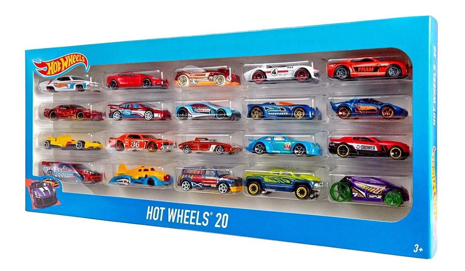 Mattel Dvidešimties „Hot Wheels“ automodelių rinkinys