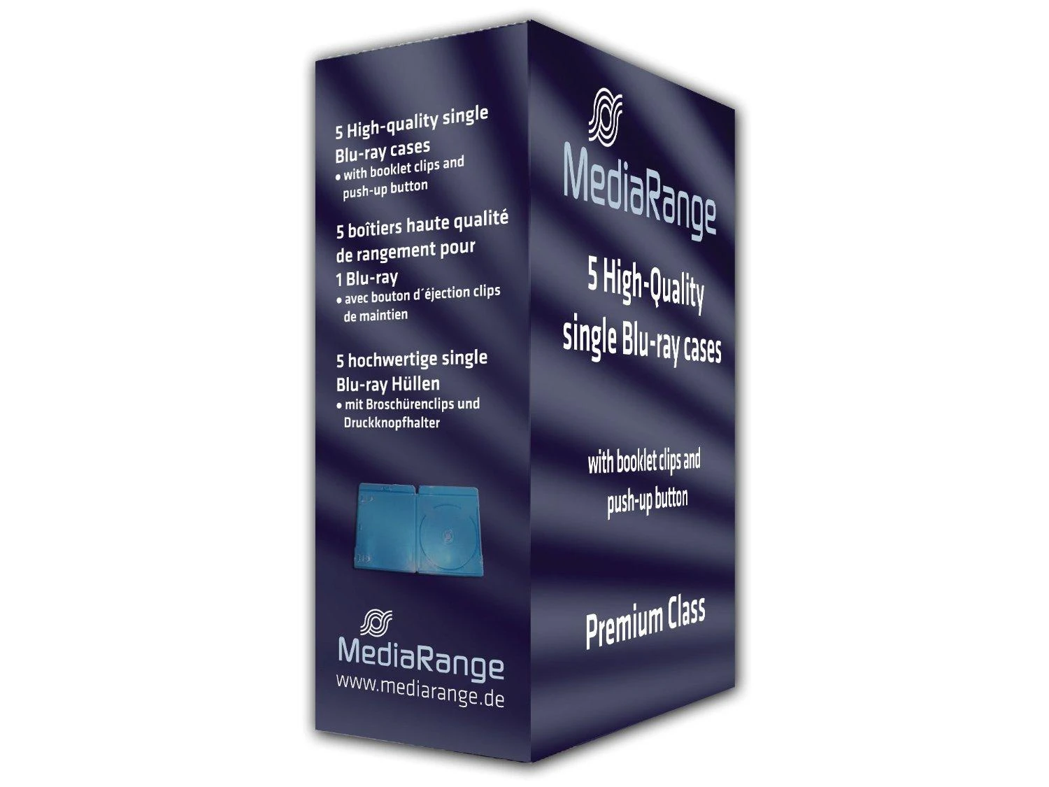 Dėklai diskams MediaRange Bluray 5pcs Si