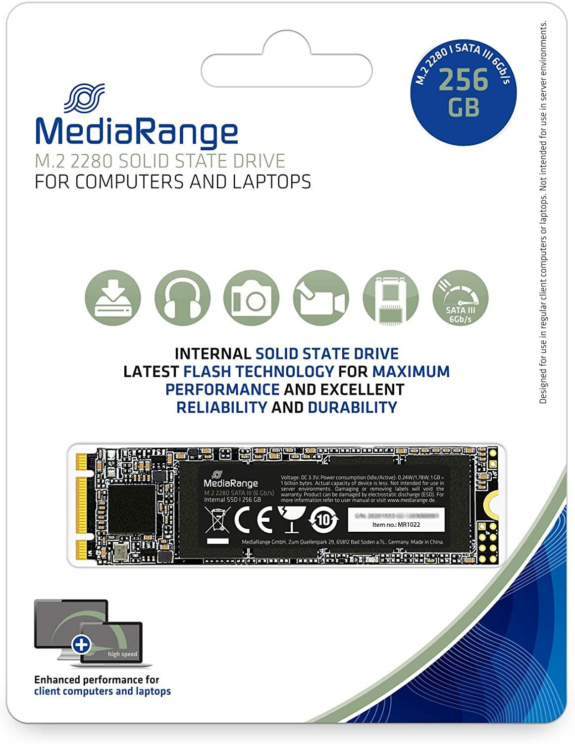 Dysk SSD MediaRange 256GB M.2 2280 SATA III (MR1022)