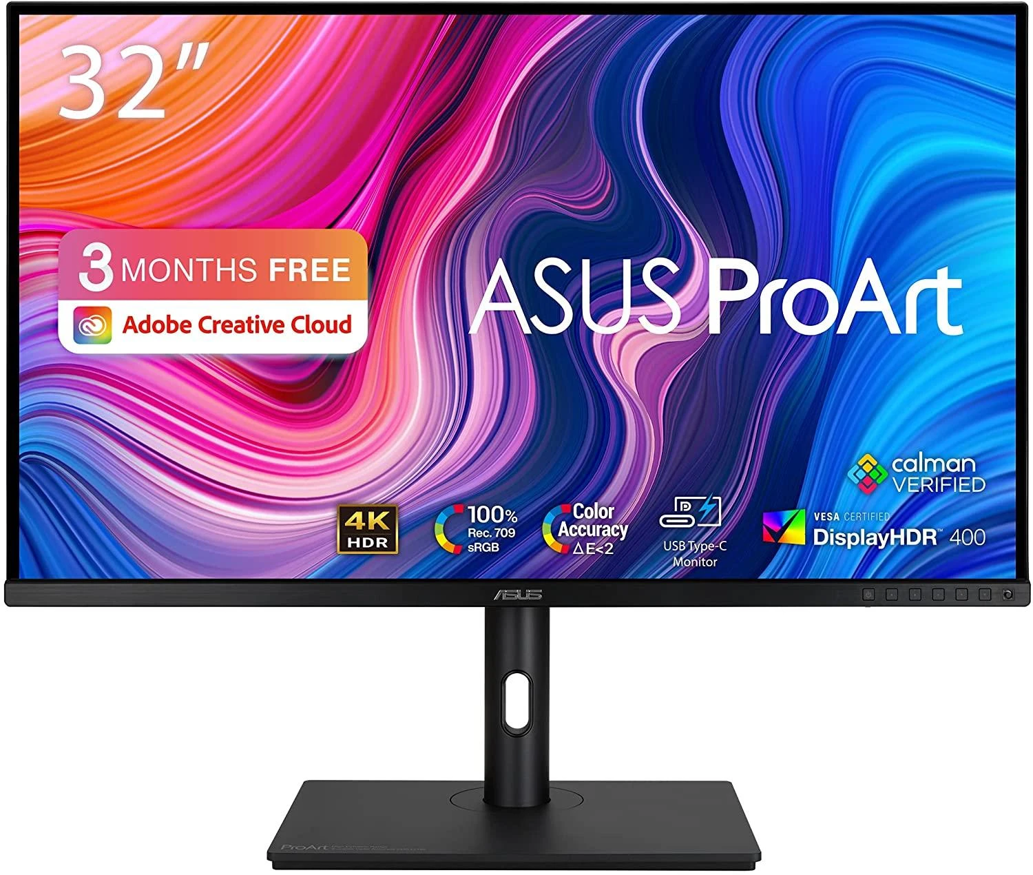 Monitorius Asus ProArt Professional PA329CV, 32", IPS, 4K UHD, 3840 x 2160, 16:9, 5 ms, 400 cd/m², HDMI jungtys quantity 2, 60 Hz
