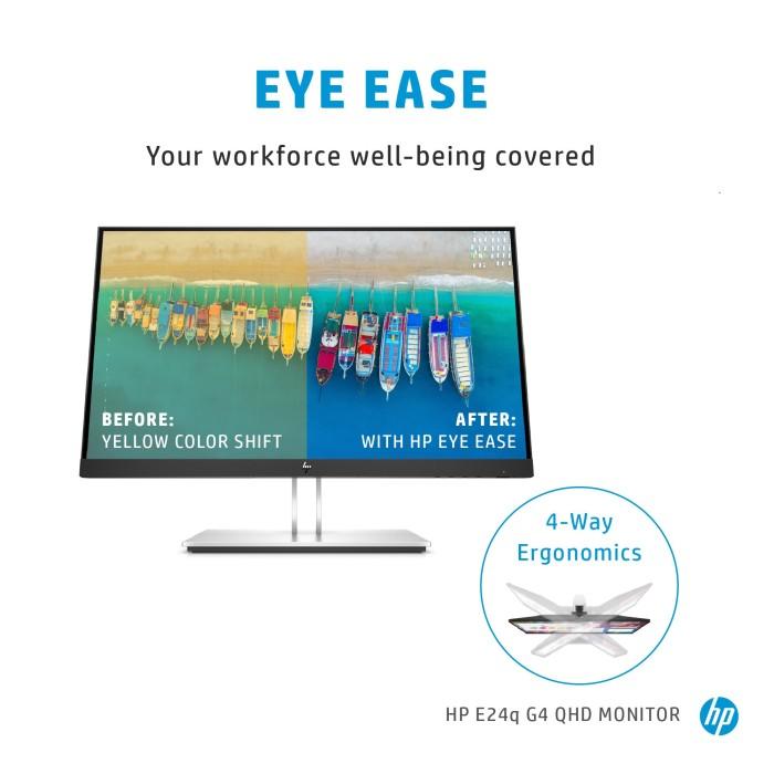 Hewlett Packard (HP) HP EliteDisplay E24q G4 QHD Monitorius - 23.8" 2560x1440 QHD AG, IPS, DisplayPort/HDMI/VGA, 4x USB 3.0, height adjustable, 3 metai