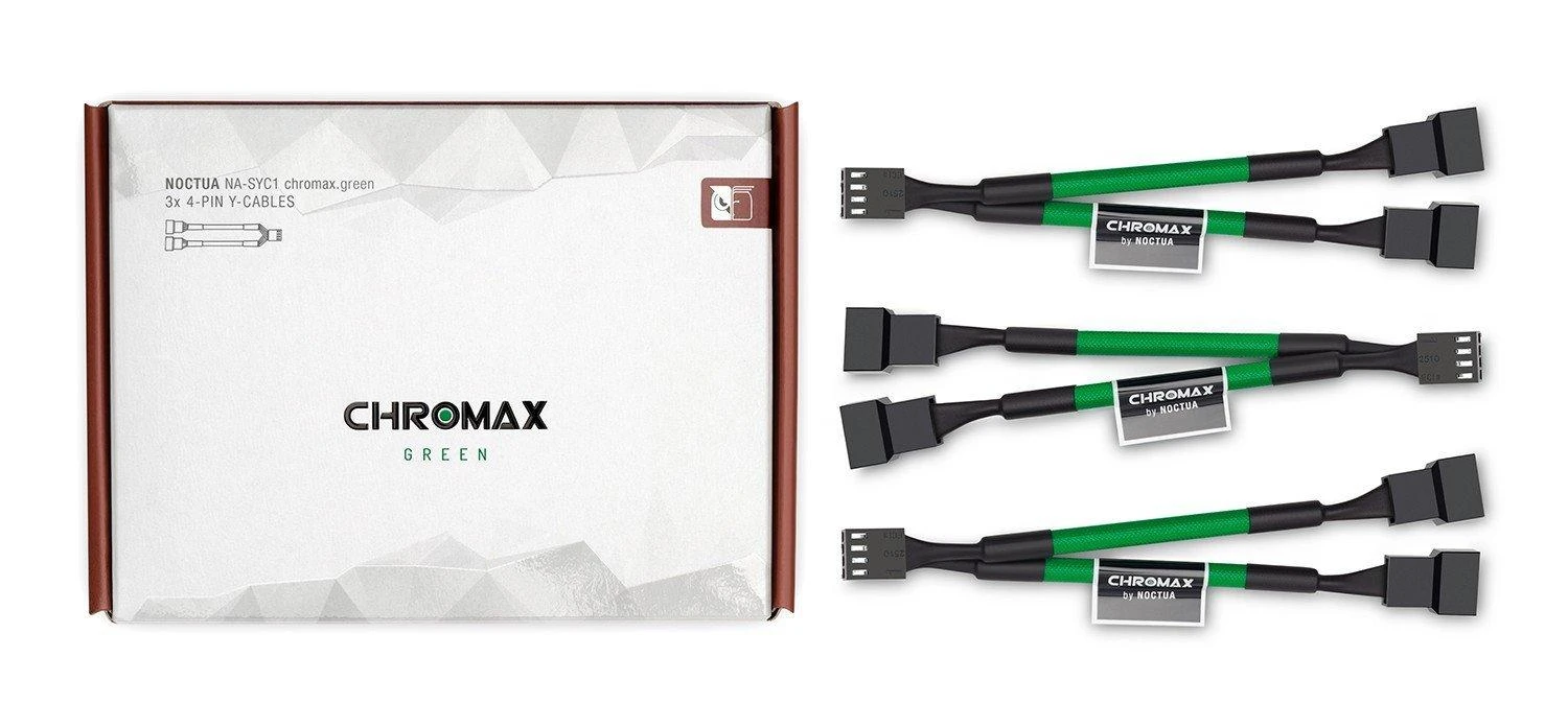 Noctua NA-SYC1 chromax.žalias Y formos skirstytuvo kabelių rinkinys ventiliatoriams - žalias