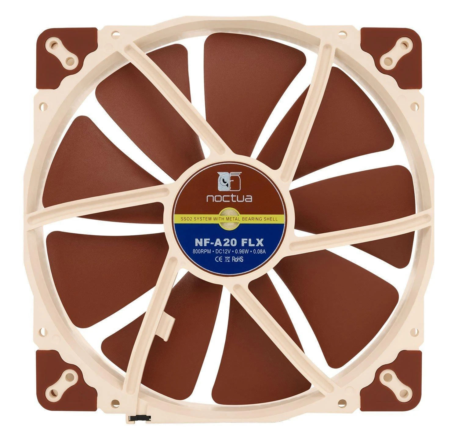 Noctua NF-A20 FLX Kompiuterio dėklas Fan 20 cm rusvai gelsvas, Brown