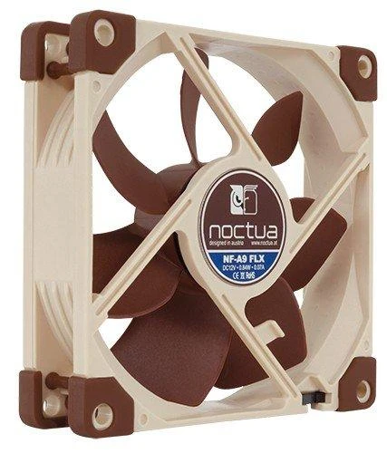 Noctua NF-A9 FLX computer cooling system Kompiuterio dėklas Fan 9.2 cm rusvai gelsvas, Brown