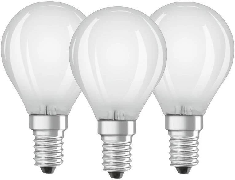 LED lempa Osram P40, 4W, E14, 2700K, 470lm, 3 vnt.