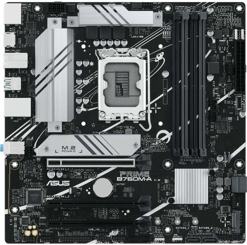 Pagrindinė plokštė Motininė Plokštė - ASUS Prime B760M-A-CSM LGA 1700, Juoda