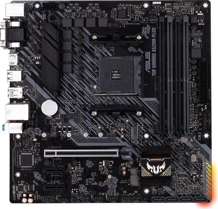 Pagrindinė plokštė Asus | TUF GAMING A520M-PLUS II | Procesorių šeima AMD | Procesoriaus lizdas AM4 | DDR4 DIMM | Atminties lizdai 4 | Palaikomos standžiojo disko sąsajos SATA, M.2 | SATA jungčių skaičius 4 | Lustų rinkinys AMD A520 | Mikro ATX