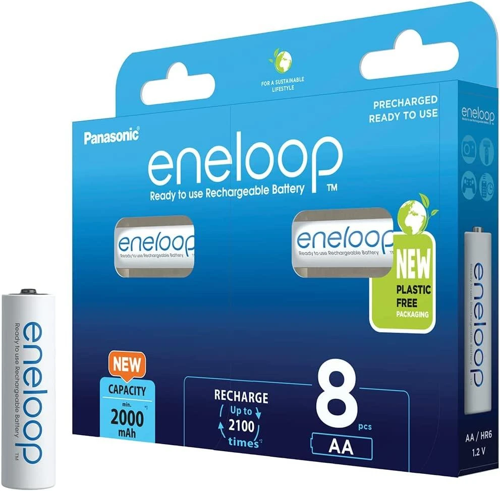 Panasonic eneloop 8 vnt. AA baterijų pakuotė