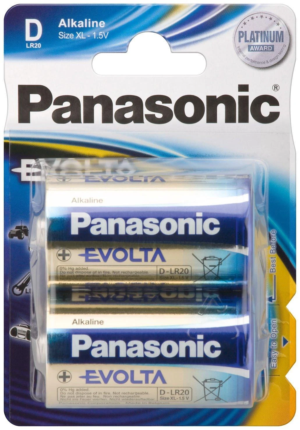 PANASONIC EVOLTA LR20EGE/2BP Elementai