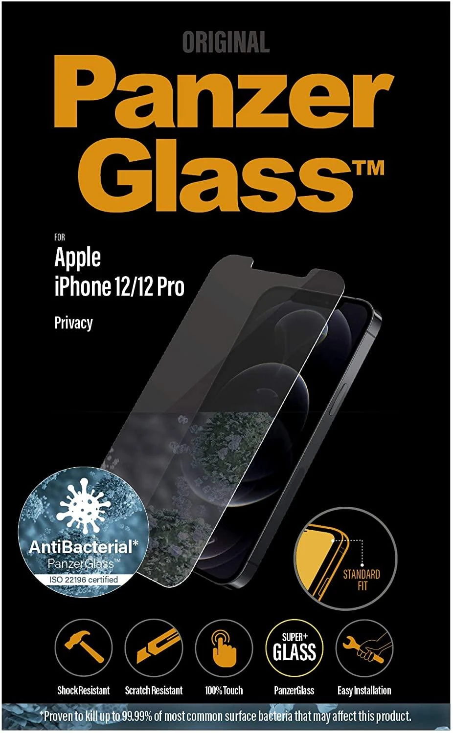 Panzer Glass PanzerGlass | Apple | Skirta iPhone 12/12 Pro | Grūdintas stiklas | Skaidrus | Privatumo stiklas